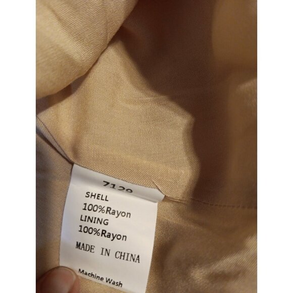 KIRUNDO Women's XL Apricot Summer Halter Neck Sleeveless Mini Dress Pleated NWT - Picture 6 of 9